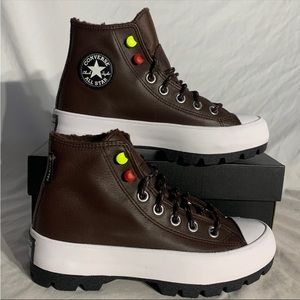 Converse CTAS Lugged Winter Hi Goretex Boots Brown Black White Shoes Womans 5.5